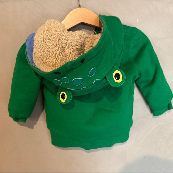 Baby Boden frog Sherpa zip up hoodie 6-12 months - Picture 3 of 3